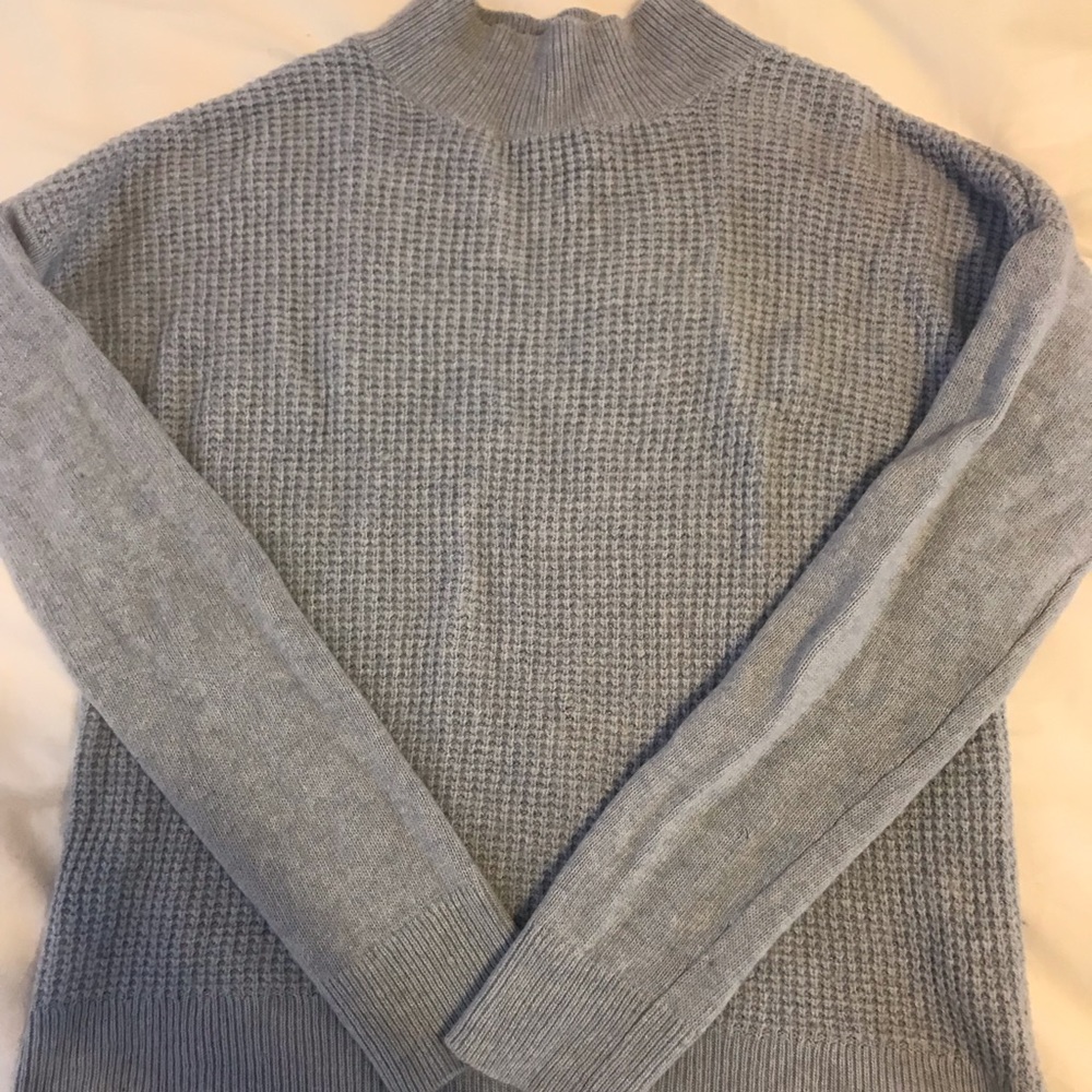 Hobbs light blue mock turtleneck wool sweater